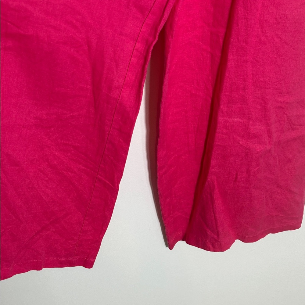 Anthropologie Fuchsia Linen Textured Pants Medium - Picture 6 of 8